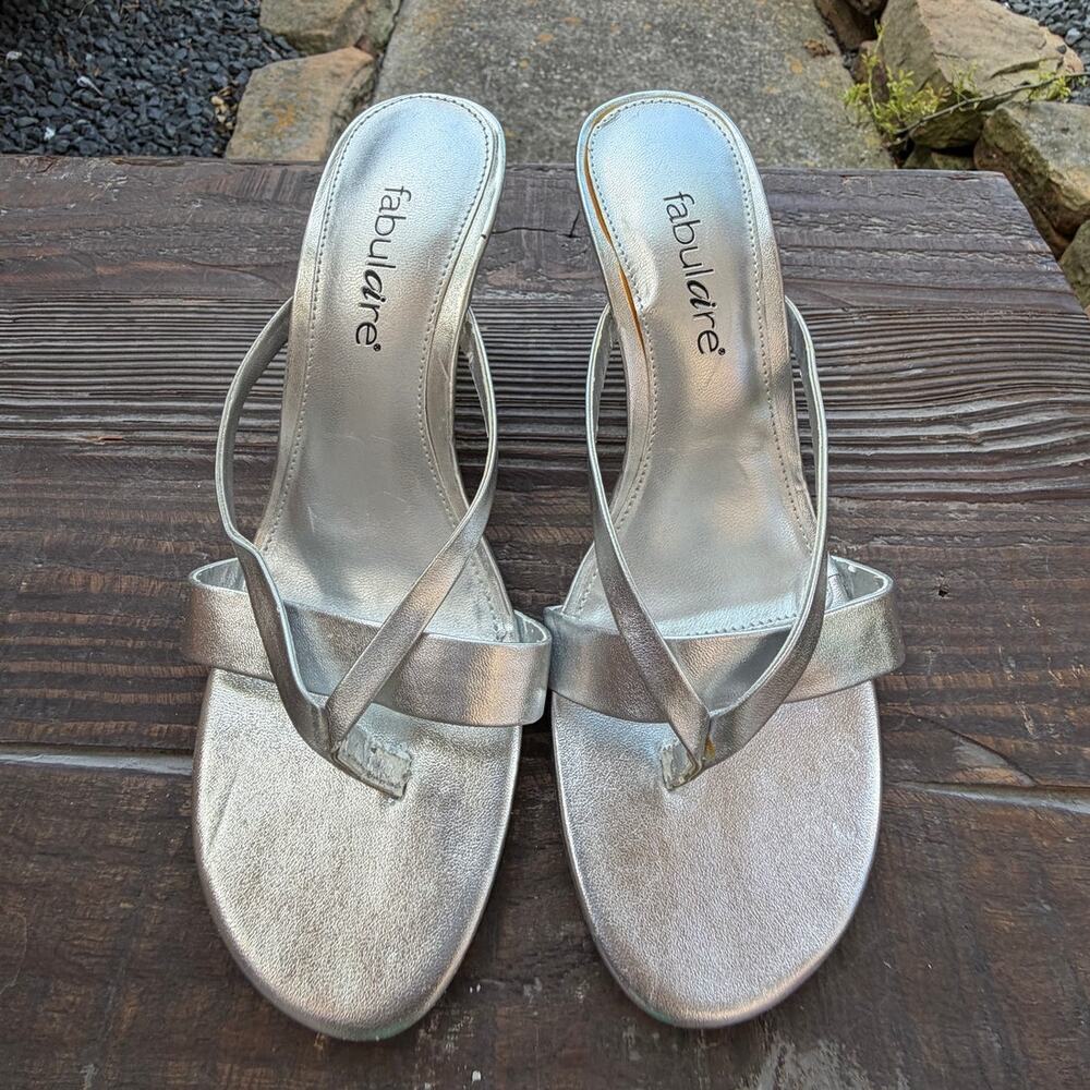 Fabulare Ava Metallic Kitten Heel Size 5.5 Womens